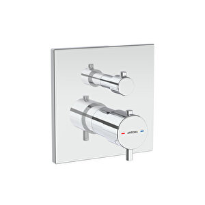 Root Square A43268 Ankastre Termostatik Banyo Bataryası, Krom