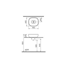 Vitra Outline Çanak Lavabo Beyaz 45 Cm 5994b401-0016