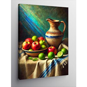 Kanvas Tablo Meyve Ve Seramik Testi 100x140 cm