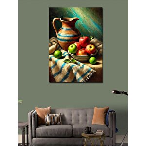 Kanvas Tablo Meyve Ve Sürahi Çizimi 70x100 cm