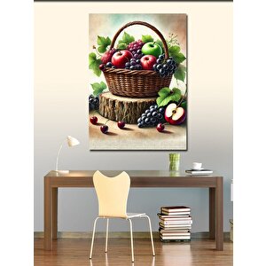 Kanvas Tablo Meyve Sepeti Ve Üzümler 70x100 cm