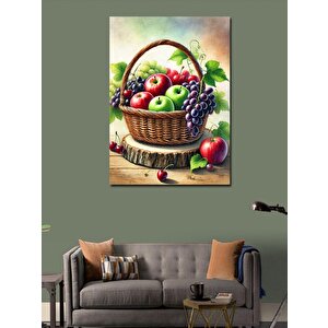 Kanvas Tablo Meyve Sepeti Ve Renkler 70x100 cm