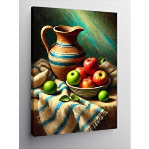 Kanvas Tablo Meyve Ve Sürahi Çizimi 100x140 cm