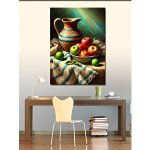 Kanvas Tablo Meyve Ve Sürahi Çizimi 100x140 cm