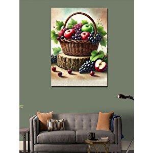 Kanvas Tablo Meyve Sepeti Ve Üzümler 50x70 cm