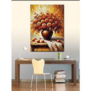 Kanvas Tablo Vazoda Çiçek Ve Meyve Tasarımı 100x140 cm