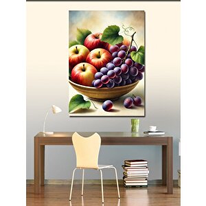 Kanvas Tablo Meyve Ve Üzüm Kasesi 50x70 cm