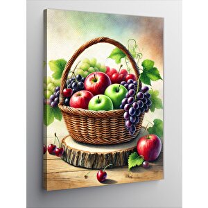 Kanvas Tablo Meyve Sepeti Ve Renkler 100x140 cm