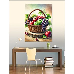 Kanvas Tablo Meyve Sepeti Ve Renkler 100x140 cm