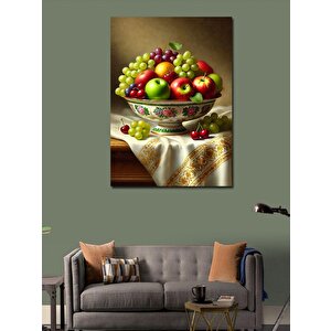 Kanvas Tablo Renkli Meyve Kasesi 70x100 cm