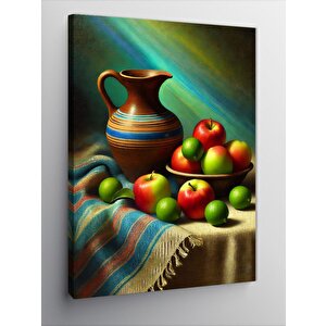 Kanvas Tablo Meyve Ve Çömlek Sanatı 100x140 cm