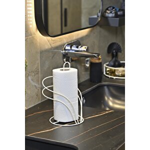 Bej Kuğu Kağıt Rulo Havluluk, Peçetelik Mutfak Banyo Çocuk Yatak Odası Aksesuar - Metal Paslanmaz