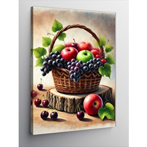 Kanvas Tablo Meyve Sepeti Ve Doğal Huzur 50x70 cm