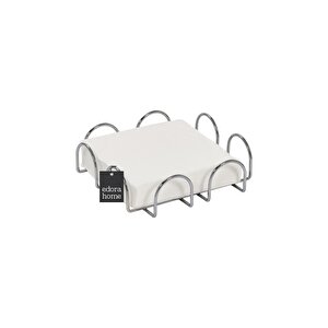 Silver Kare 18 Cm Peçetelik, Kafe, Restoran, Otel, Mutfak Sofra Büyük Boy Peçete - Metal Paslanmaz
