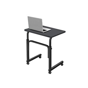 Yükseklik Ayarlı Laptop Sehpası Ve Çalışma Masası - Antrasit (tekerli) 70x40