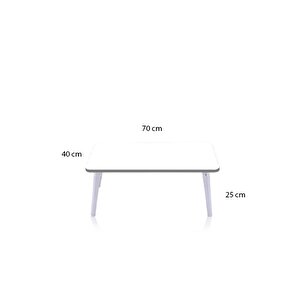 Koltuk Ve Yatak Sehpası - Beyaz - Oval Kenar 70x40