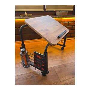 Yükseklik Ve Genişlik Ayarlı Eğimli Tekerlekli Laptop Sehpası