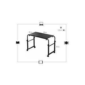 Genişlik Ve Yükseklik Ayarlı Eğim Verilebilen Çalışma Masası - Atlantik Çam (frenli̇ Tekerli̇) 80x40