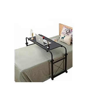 Yükseklik Ve Genişlik Ayarlı Tek Kişilik Yatak Çalışma Masası - Antasit (frenli̇ Tekerli̇) 80x40