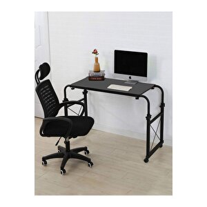Yükseklik Ve Genişlik Ayarlı Tek Kişilik Yatak Çalışma Masası - Antasit (frenli̇ Tekerli̇) 80x40