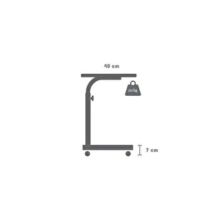 Yükseklik Ayarlı Kahvaltı Ve Yemek Sehpası - Atlantik Çam (tekerli) 70x40 Oval Kenar