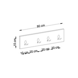 4lü Askılık 80 Cm Safir Meşe Safir Meşe