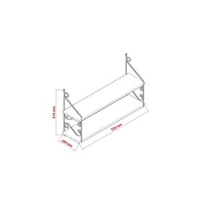 Seramoni Raf Seti 2 Raflı 200x720 Ceviz 015 0110 051 020 53