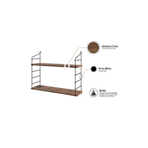 Armoni Raf Seti 2 Raflı 200x720 Ceviz 015 0010 058 020 53