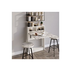 Bracked Çok Fonksi̇yonlu Masa Carrara Marble