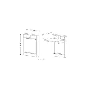 Bracked Çok Fonksi̇yonlu Masa Carrara Marble
