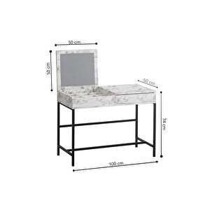 Li̇nda Makyaj Masasi Carrara Marble
