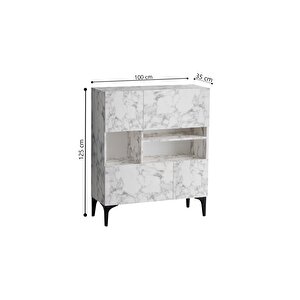 Kri̇sta Konsol Carrara Marble