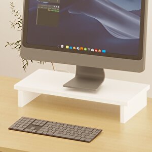 Monifleks Tekli Ergonomik Monitör Altlığı, Monitör Yükseltici Beyaz