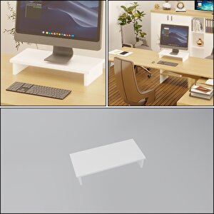 Monifleks Tekli Ergonomik Monitör Altlığı, Monitör Yükseltici Beyaz