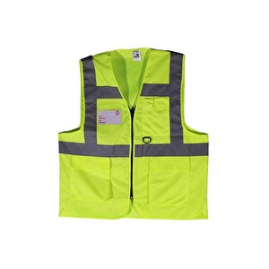 Ikaz Yeleği Mühendis Tipi Cepli Fosforlu Reflektörlü 2XL