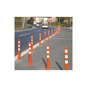 Trafik Delinatör 75 Cm- 10 Adet Plastik Kırmızı Otopark Yol Duba Ucuz Koni (505*355*805)