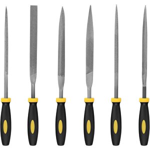 6 Parça Kauçuk Saplı Mini Eğe Set 18 Cm Eğe Törpü Seti Hassas Çelik Anahtar Deri Metal Hobi Eğe Set