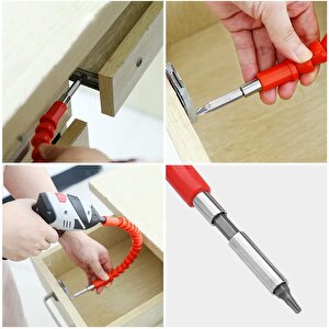 12 Parça Bükülebilir Spral Matkap Ucu Manyetik Uzatma Adaptörü Ve  Bits Matkap Uç Set