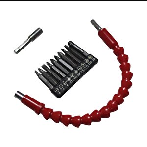 12 Parça Bükülebilir Spral Matkap Ucu Manyetik Uzatma Adaptörü Ve  Bits Matkap Uç Set