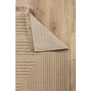 Natura 6662 %100 Doğal Jüt Kilim Bej Renkli Yumuşak Dokulu Şık Tasarımlı Kilim Modern Dokuma Kilim 120x180 cm
