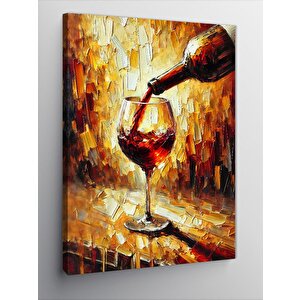 Kanvas Tablo Kırmızı Şarap Ve Ateş 50x70 cm