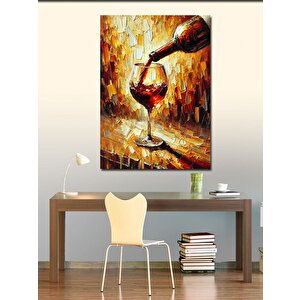 Kanvas Tablo Kırmızı Şarap Ve Ateş 50x70 cm
