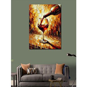 Kanvas Tablo Kırmızı Şarap Ve Ateş 50x70 cm