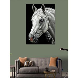 Kanvas Tablo Beyaz At Ve Zarif Portre 70x100 cm