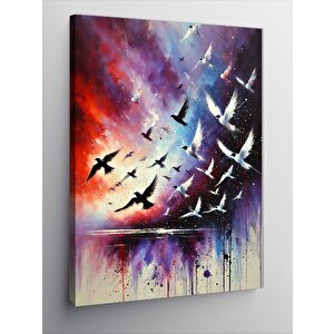 Kanvas Tablo Gökyüzünde Uçan Kuşlar 100x140 cm
