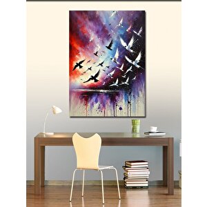 Kanvas Tablo Gökyüzünde Uçan Kuşlar 100x140 cm