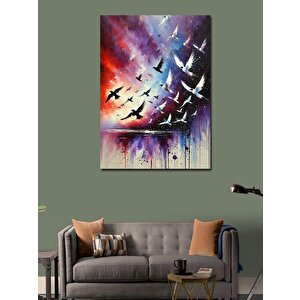 Kanvas Tablo Gökyüzünde Uçan Kuşlar 100x140 cm