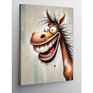 Kanvas Tablo Neşeli At Karikatürü 100x140 cm