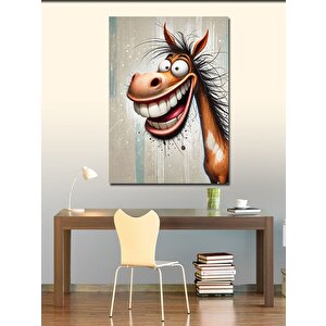 Kanvas Tablo Neşeli At Karikatürü 100x140 cm