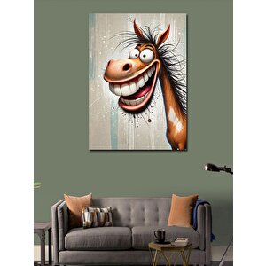 Kanvas Tablo Neşeli At Karikatürü 100x140 cm
